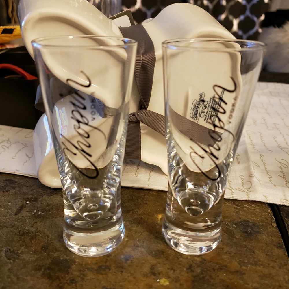 Chopin Vodka polish vodka shot glasses 2pc